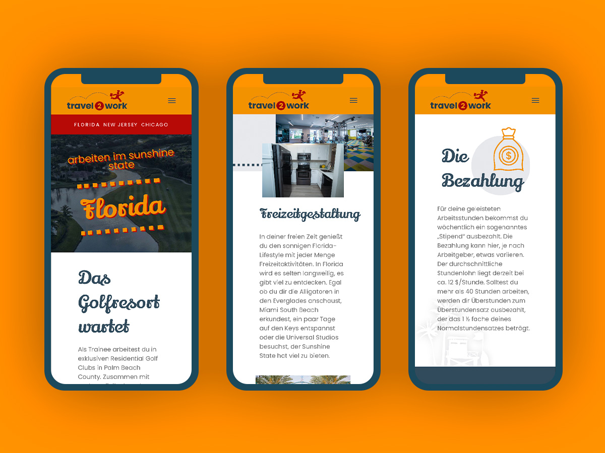 Travel2Work Webdesign Florida Smartphone